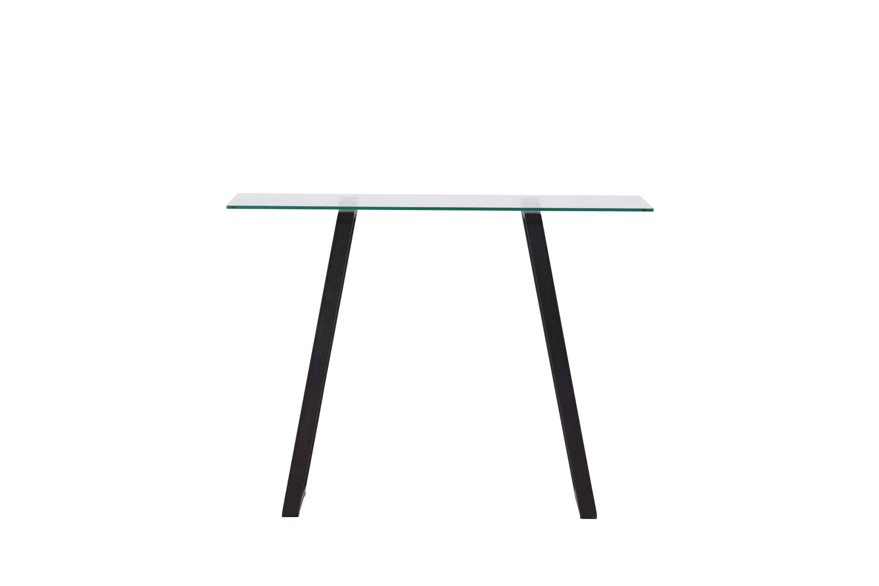 Rebellenclub Sidetable Tamati - 100 x 40 cm - Zwart met Glas