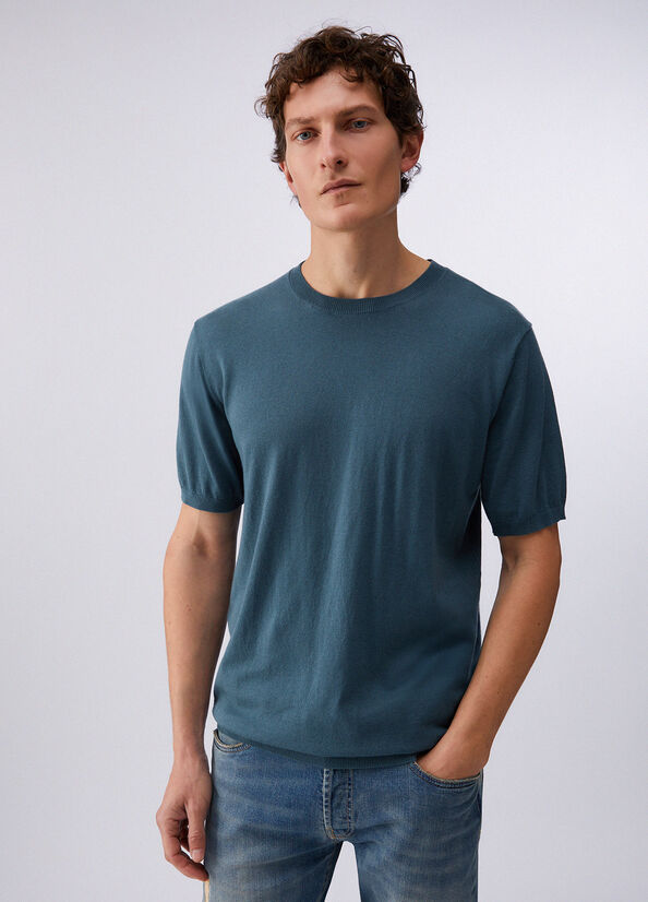T-shirt in maglia misto seta