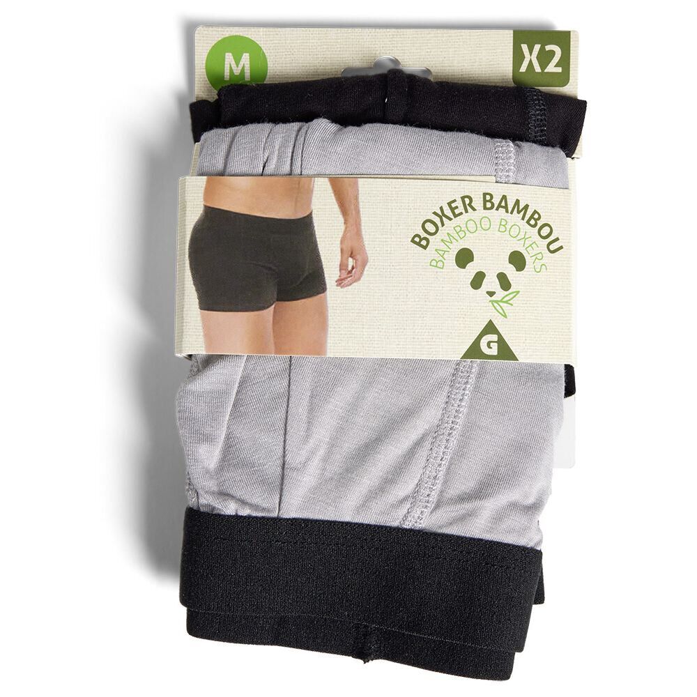 Lot de 2 boxers homme taille M bambou et élasthanne noir