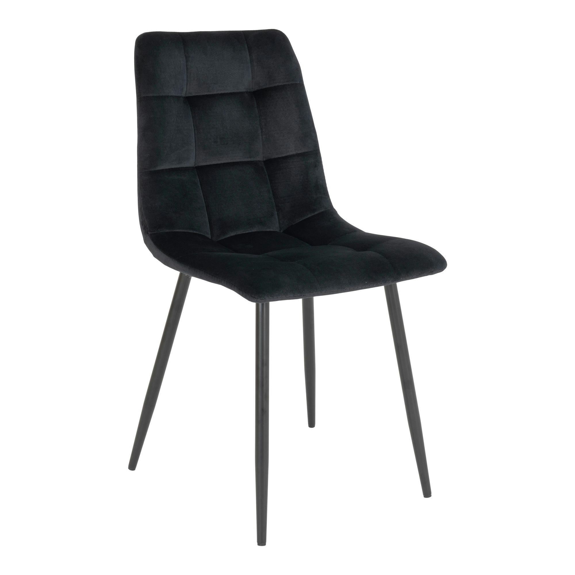 Chaise de salle à manger noire motif damier (lot de 2) TARAZ
