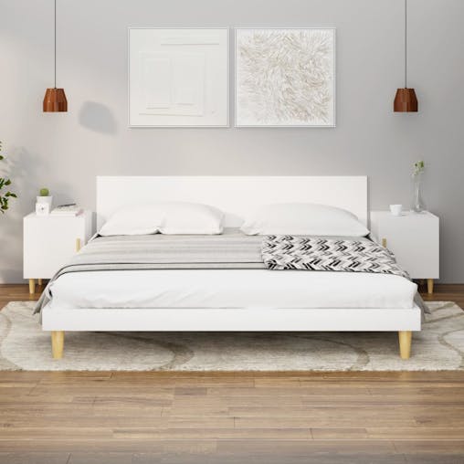 NNEVL Bedside Cabinets 2 pcs White Engineered Wood