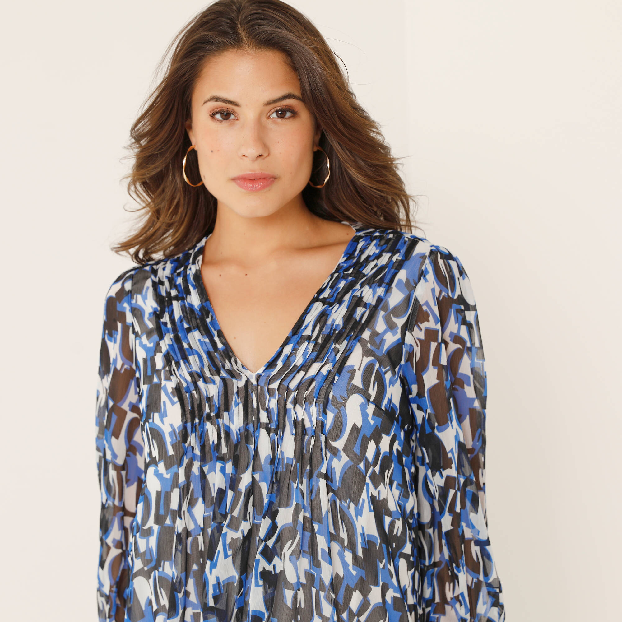 Robe à plis voile imprimé