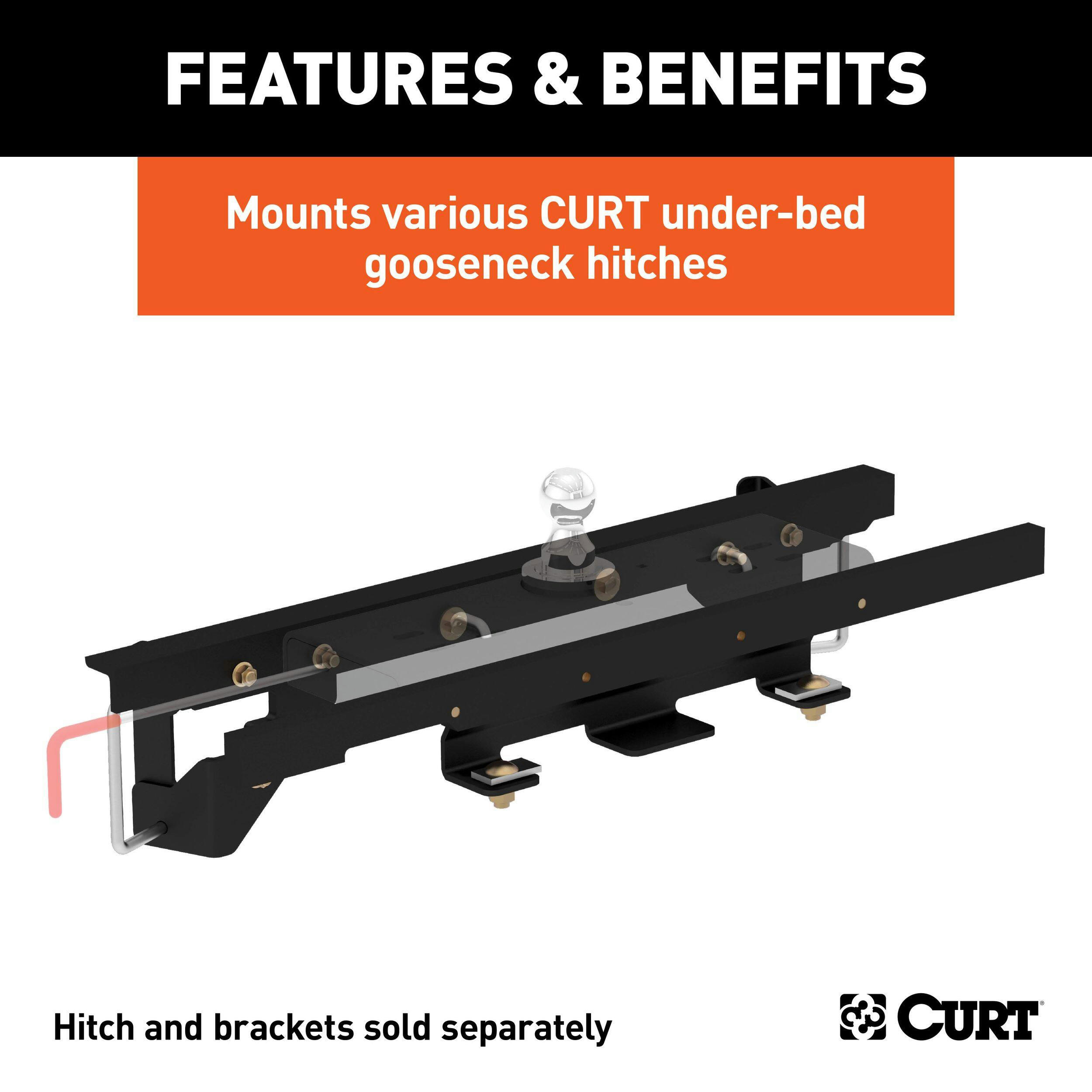 CURT Double Lock Gooseneck Installation Brackets, Select Models
