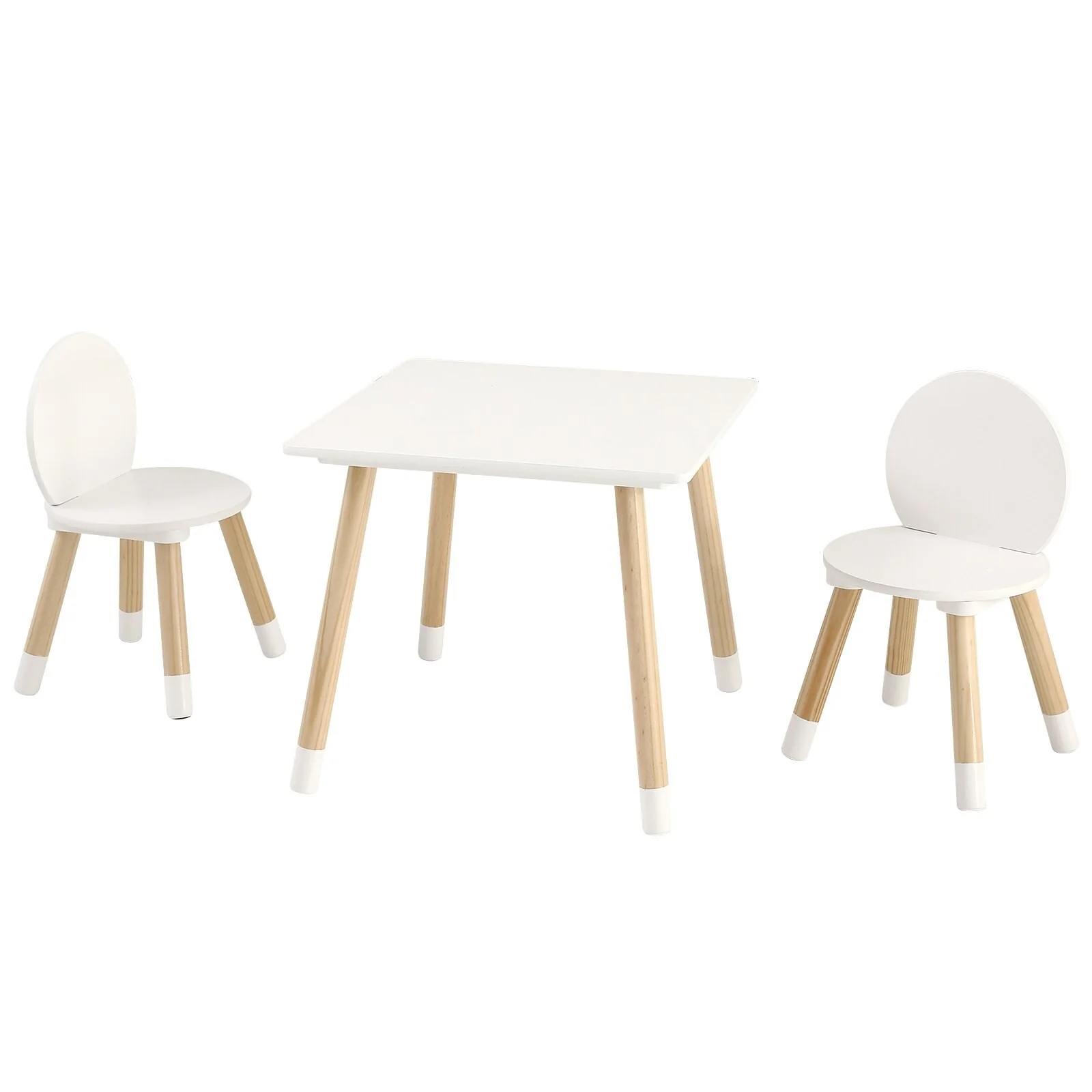 White Wooden Kids Toddler Multi-Activity Table and Chair Set Perfect for Child Room or Playroom or Daycare