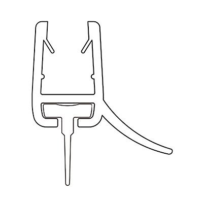 Joint d'étanchéité bas horizontal pour portes de douche pivotantes, 100 cm, transparent pour verre 6 mm