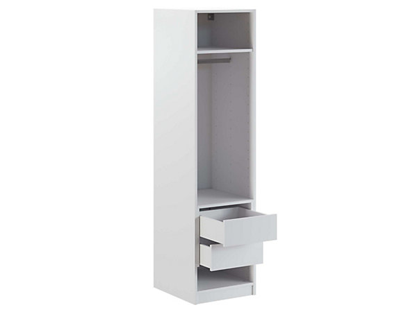 Colonne penderie 2 tiroirs TALESA blanc