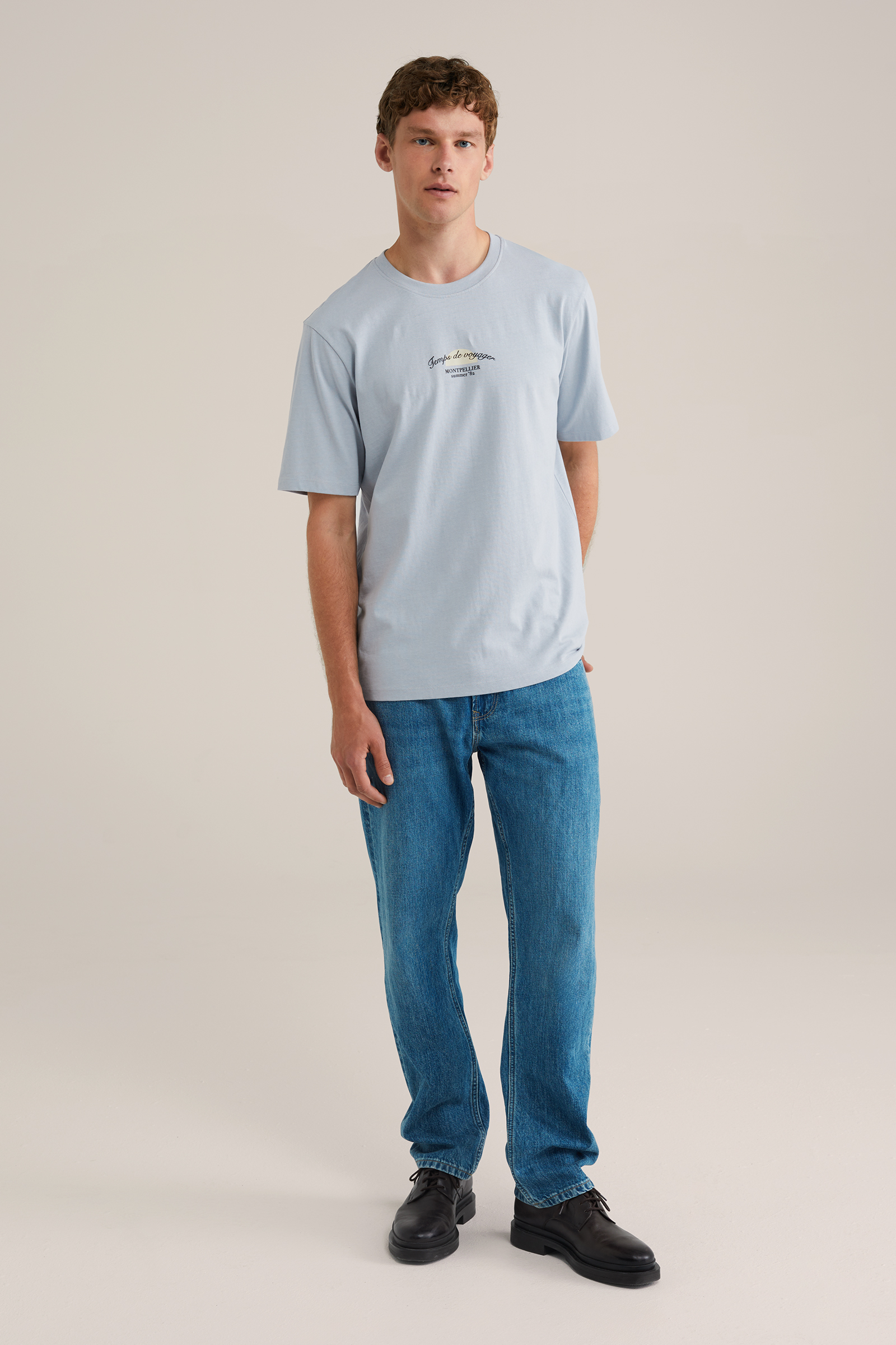 Heren relaxed fit T-shirt met print