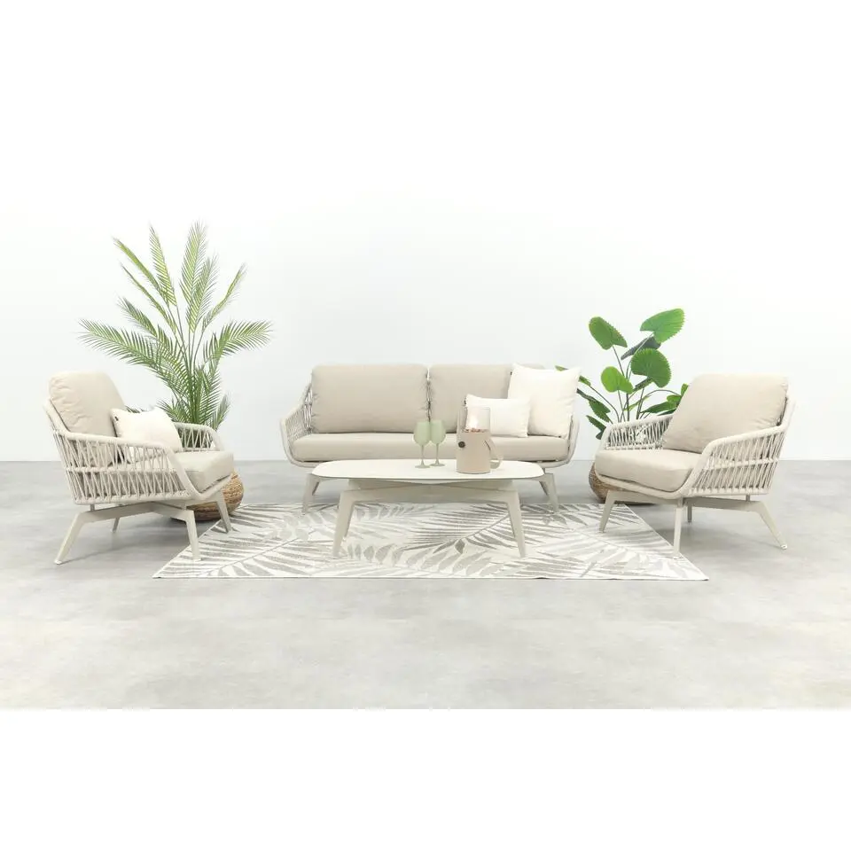 VDG Hadassa stoel-bank loungeset (4-delig) - Rope/Zand