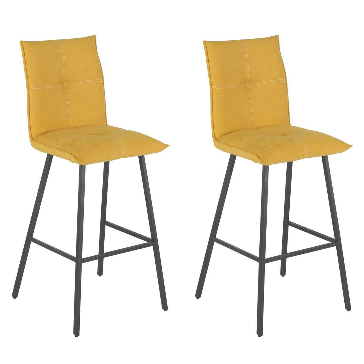 LAGOS - Lot  de 2 tabourets jaunes assise h76cm