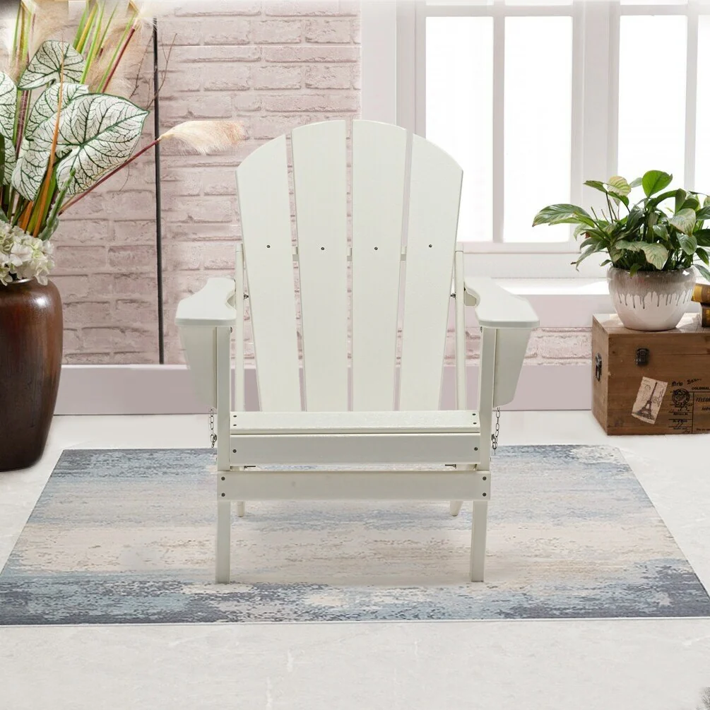 Classic Outdoor Solid All-weather Folding Plastic Adirondack Chair