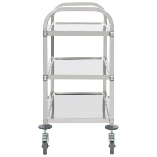 NNEVL 3-Tier Kitchen Trolley 96.5x55x90 cm Stainless Steel