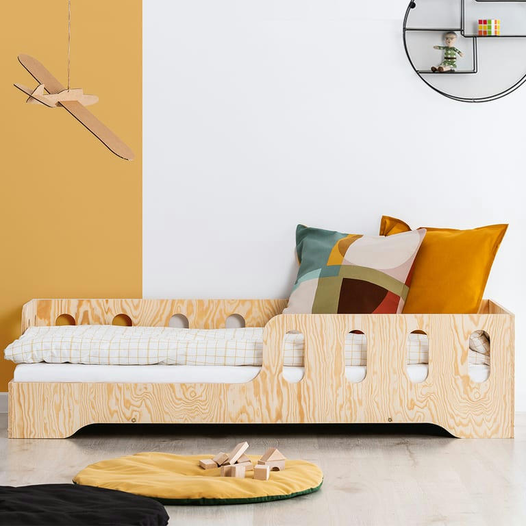 ESTELLE - Lit 90x200 entrée gauche sommier inclus naturel