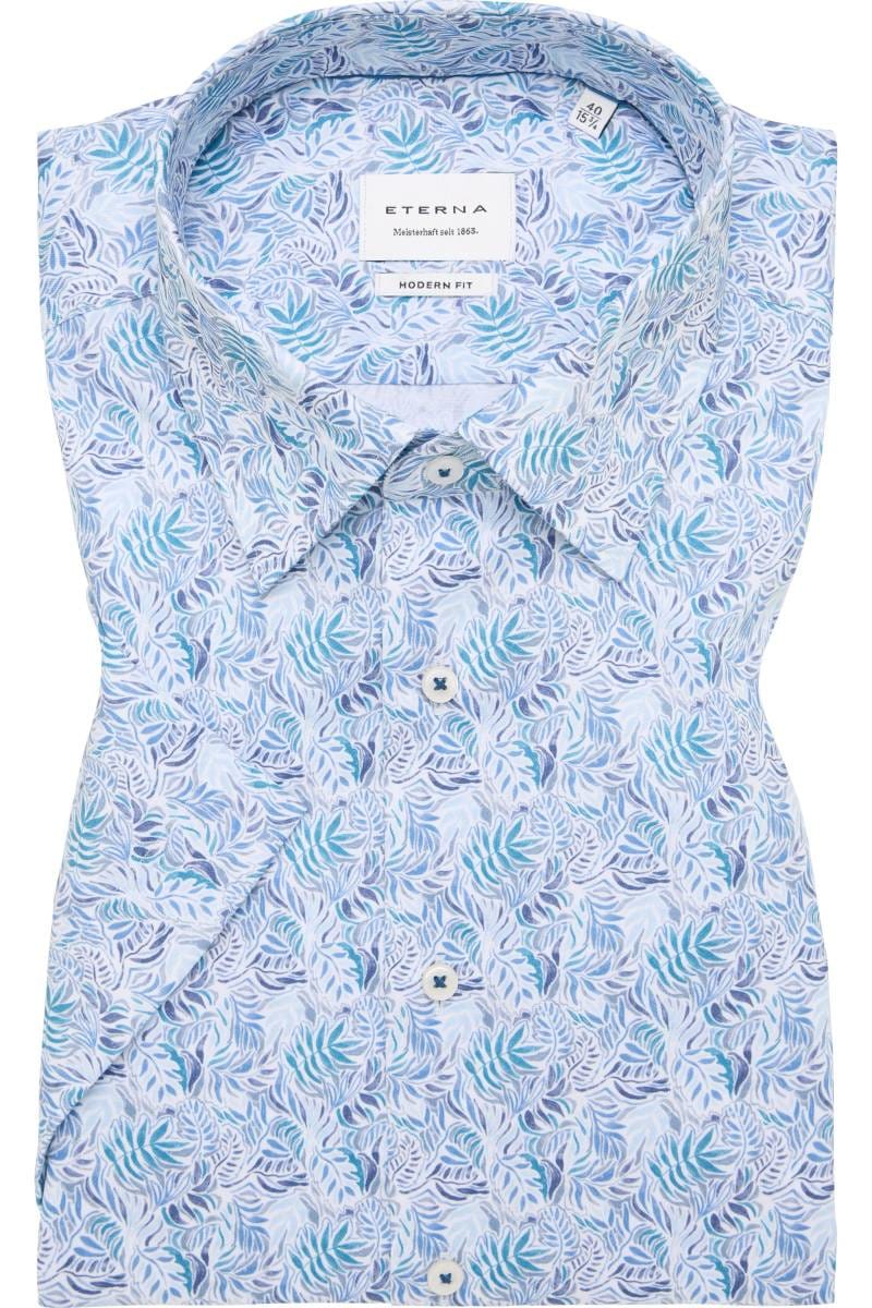 ETERNA Modern Fit Hemd blau, Bedruckt