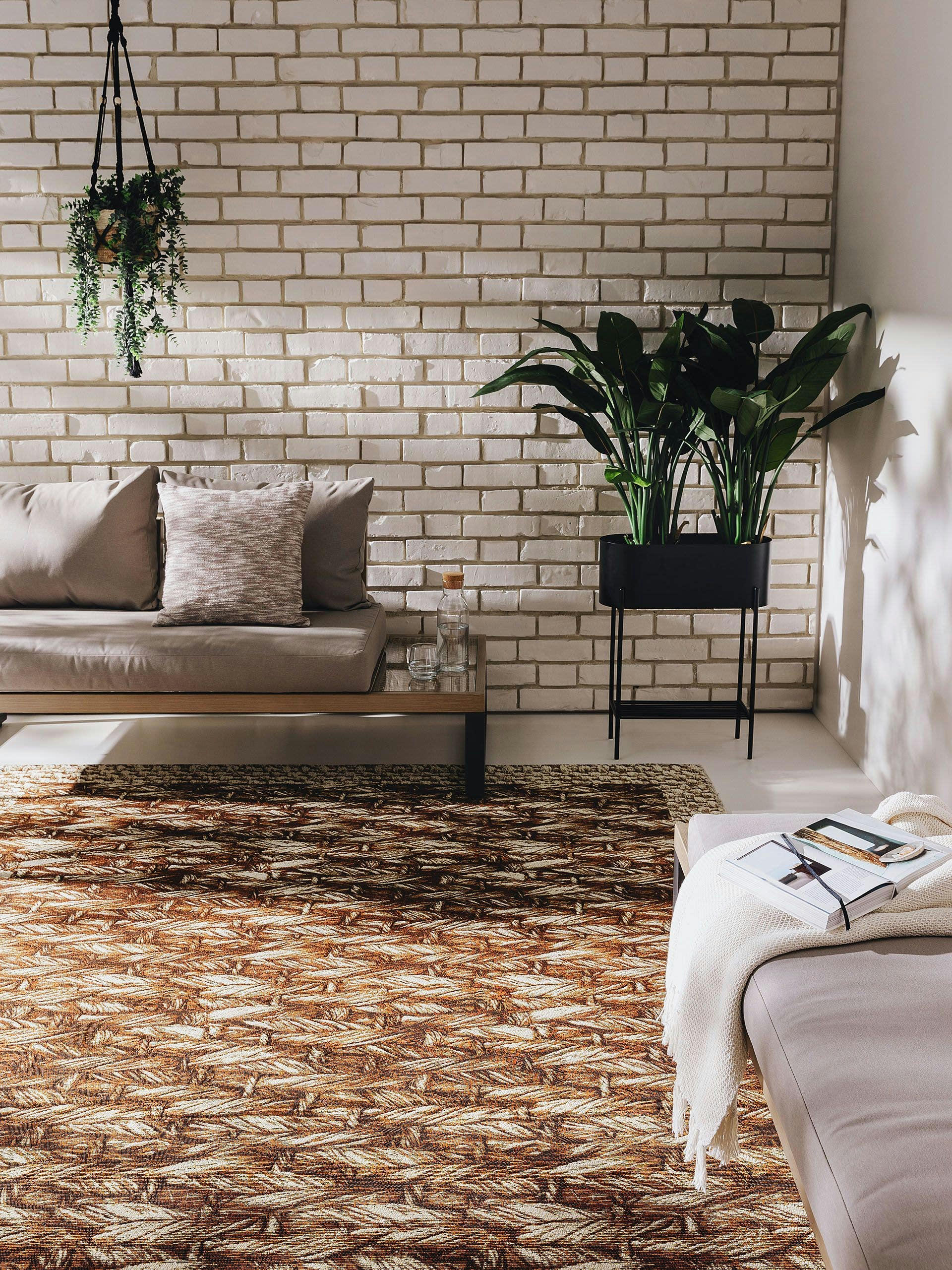 KENYA - Tapis d'extérieur & intérieur crème/beige 160x235