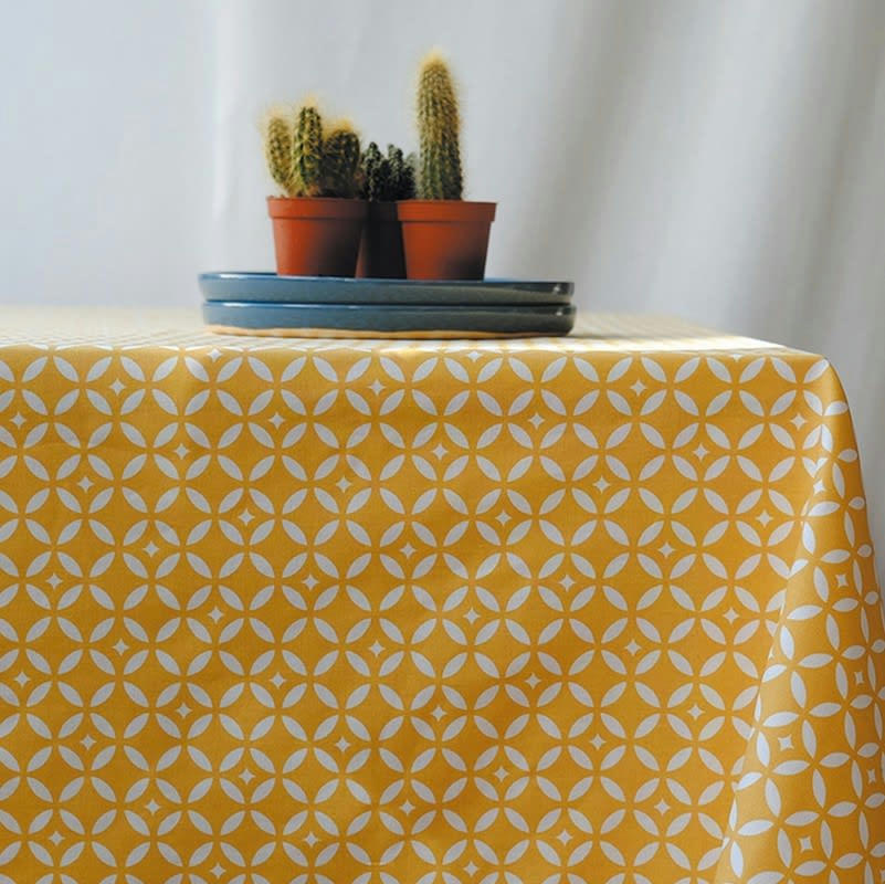 MOSAÏQUE - Nappe enduite rectangle 160 x 200 cm jaune