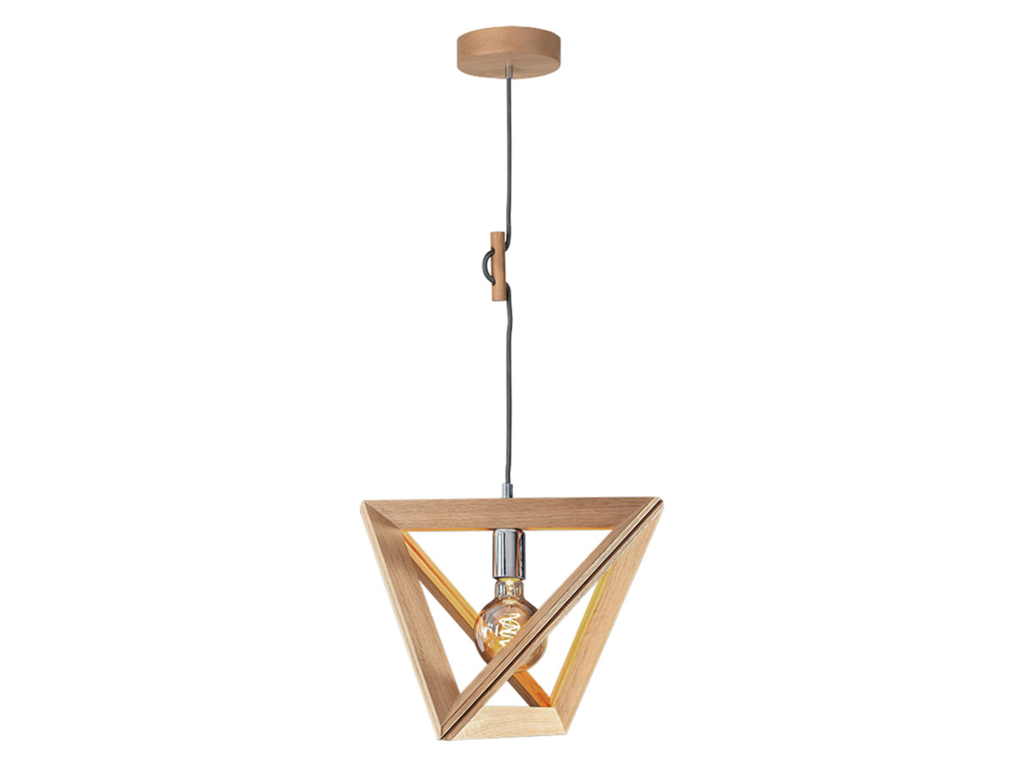 Lampa wisząca Trigonon drewniana brązowa