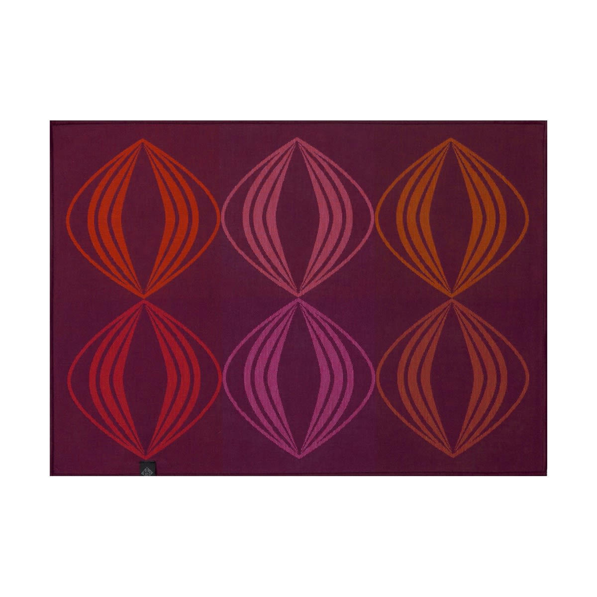 KALÉIDOSCOPE - Set de table en coton vision prune 50 x 36
