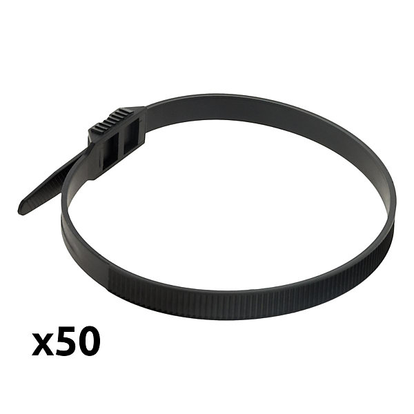 Lot de 50 colliers de câblage 9x 260mm - Noir - Zenitech