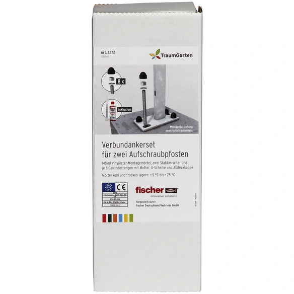 Verbundanker-Set, BxHxT: 12 x 120 x cm, für 2 System WPC Aufschraubträger