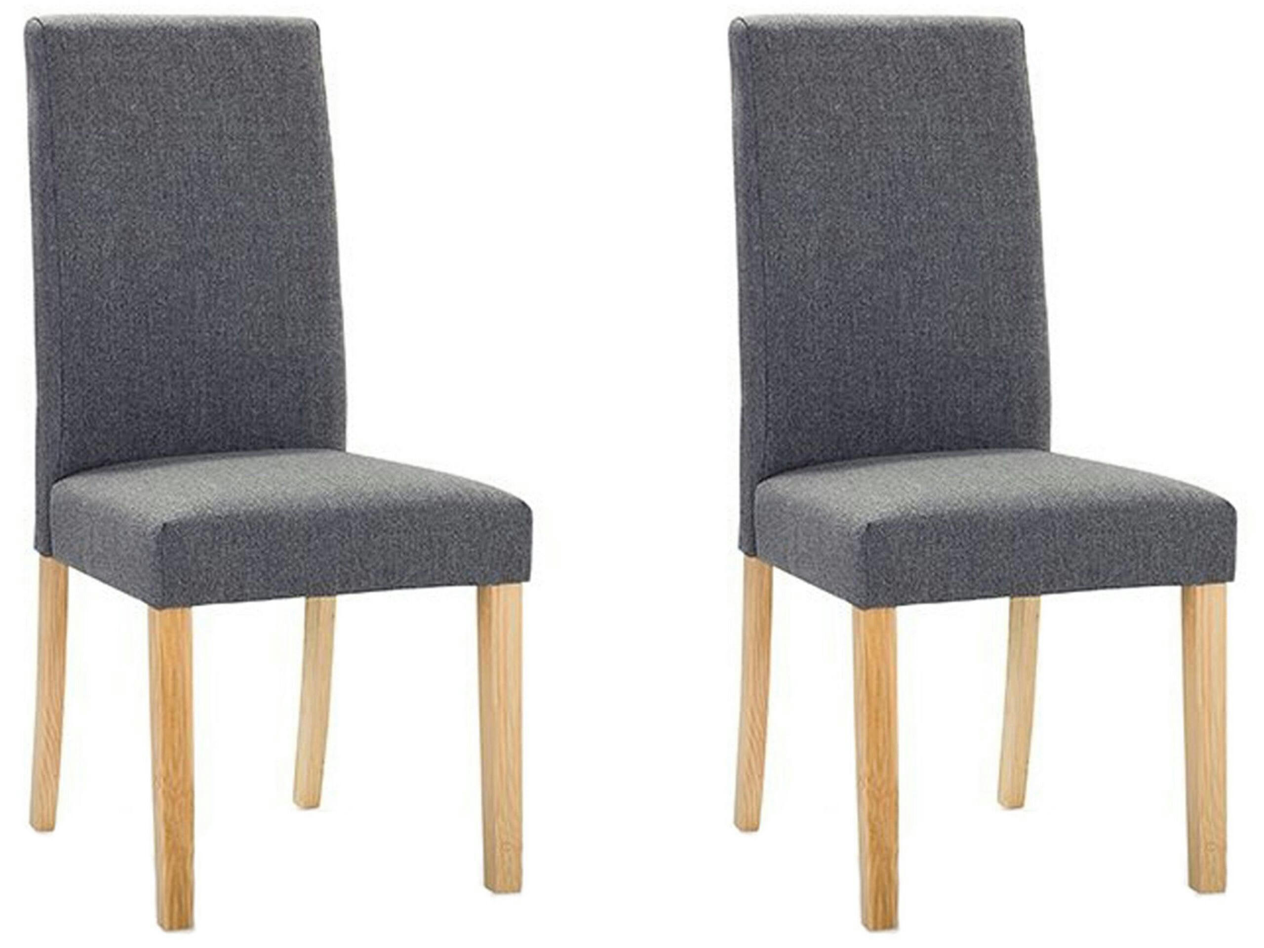 BROADWAY - Lot de 2 chaises en tissu gris