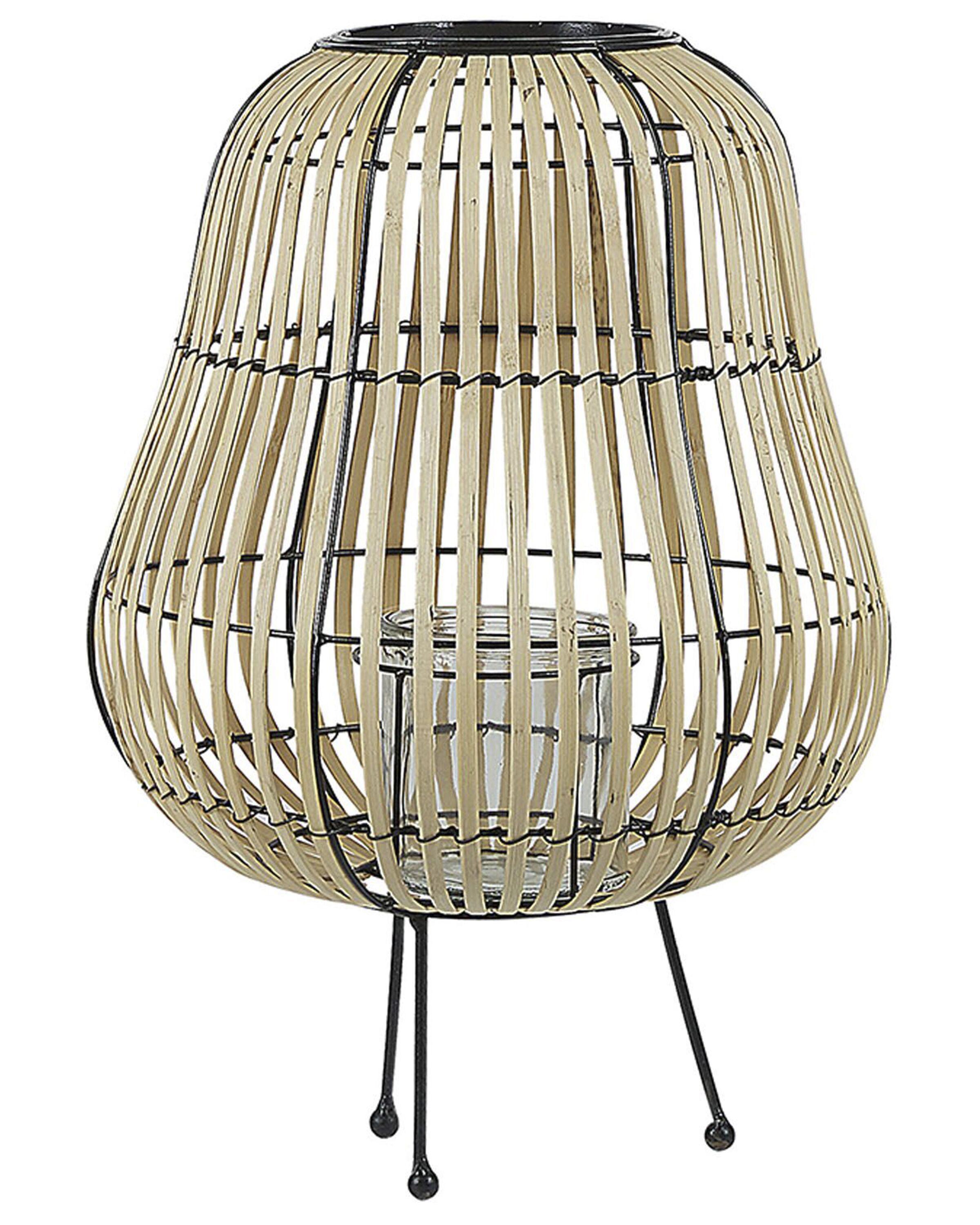 Lantern BERKNER Willow Wood 44 cm Natural
