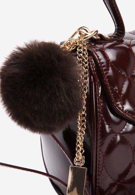 Womens Burgundy Quilted Mini Cross Body Bag