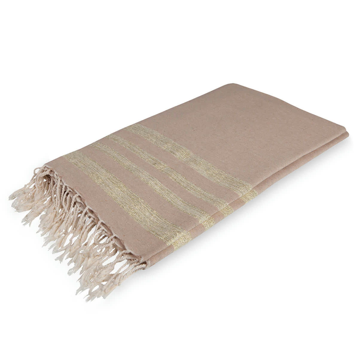 HAMPTONS - Nappe lurex coton  150x250 beige / or