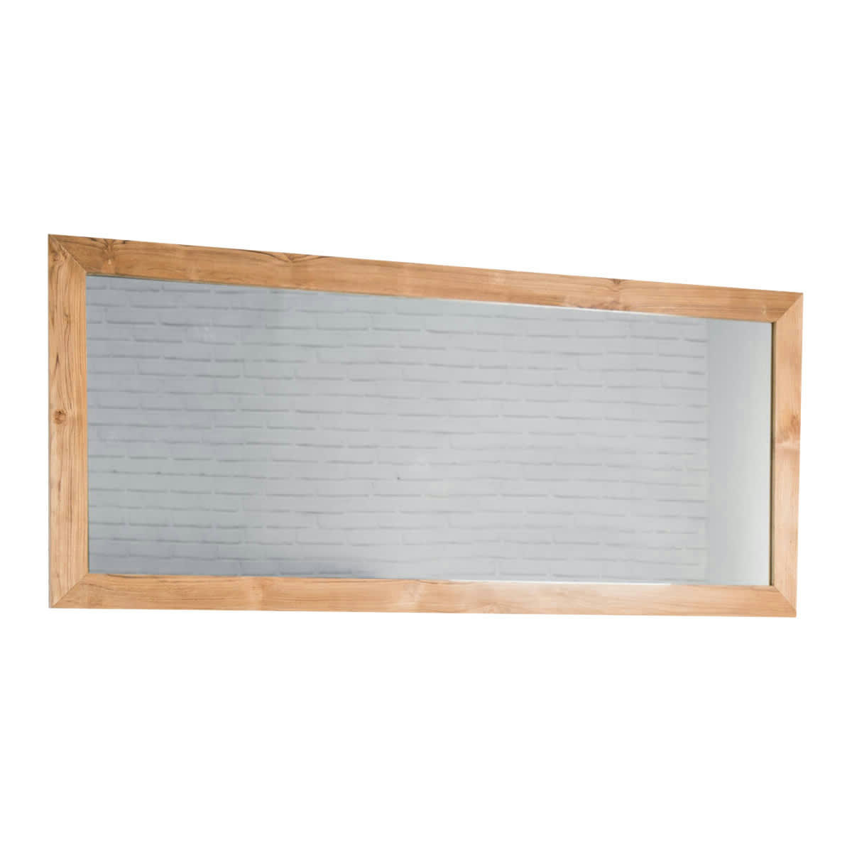 - Grand miroir rectangle en teck massif 160 x 70
