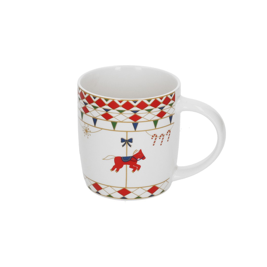 Kubek Xmas Carousel - Biały, Pojemność - 370 ml