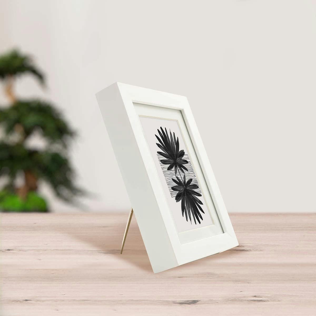 MILAN - Cadre photo épais blanc 13x18 cm avec passe-partout résine recyclée