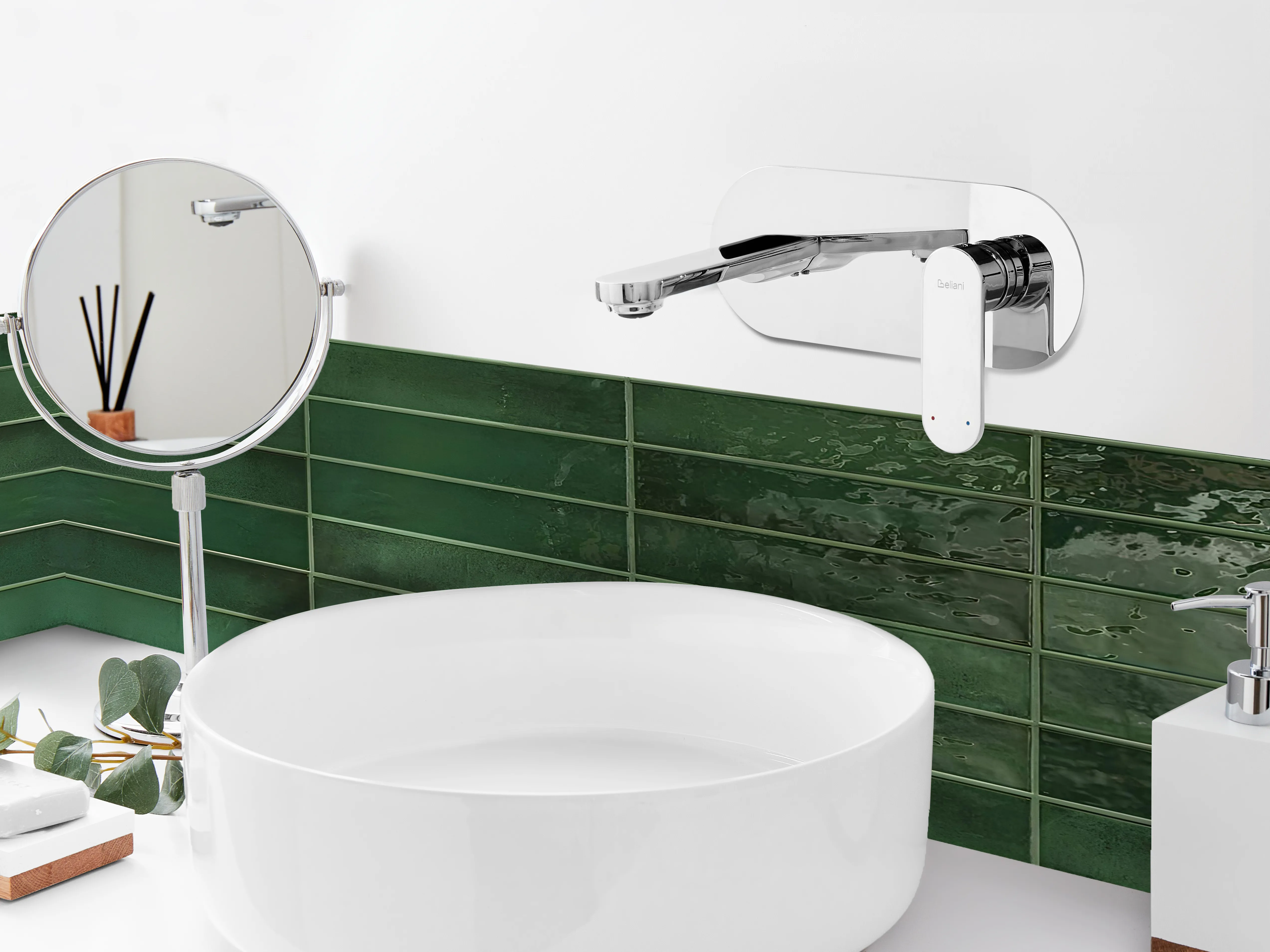 Wall Mounted Basin Mixer Tap CHAPALA Brass Silver
