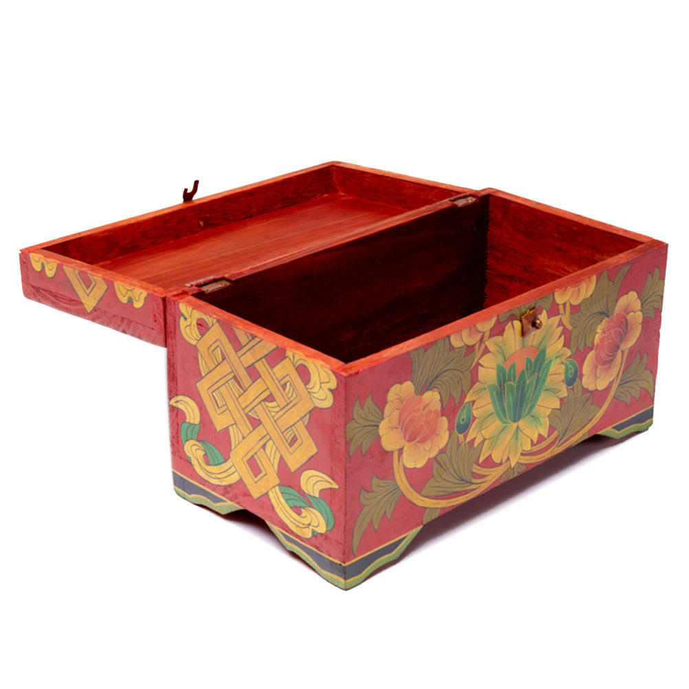 SPIRALE - Coffre tibétain peint à la main 33x21cm