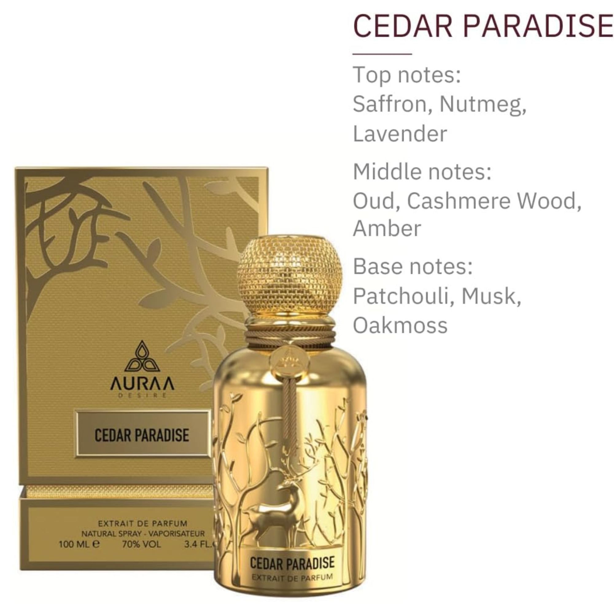 Auraa Desire Cedar Paradise 100ml Extrait de Parfum unisex