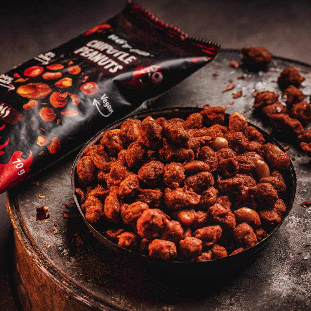 Cacahuètes piquantes Hot Chip crispy épicées saveur piment chipotle 70gr