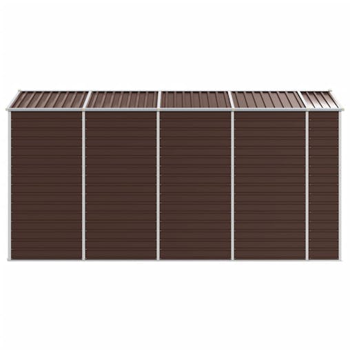 NNEVL Garden Shed Brown 191x385x198 cm Galvanised Steel