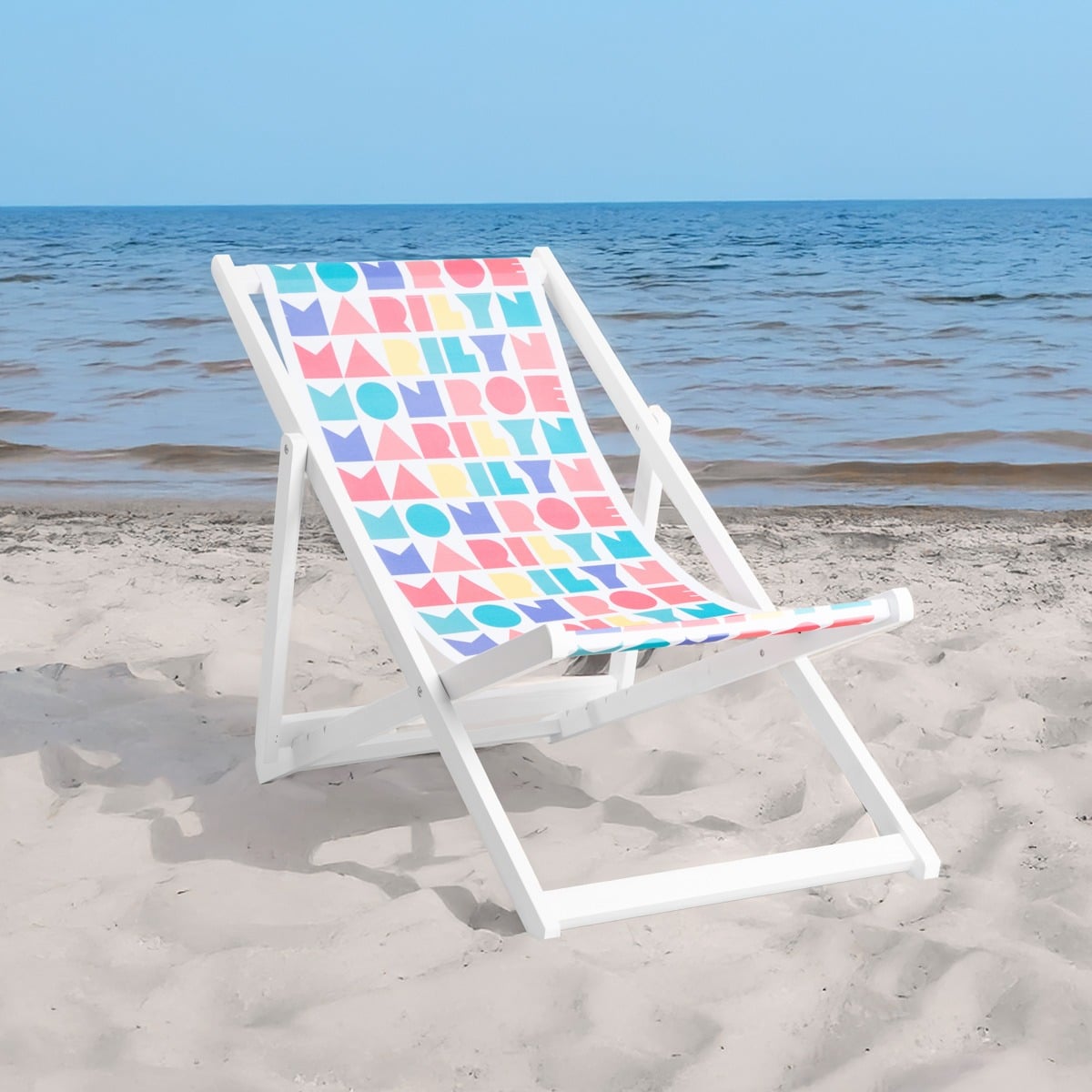 Leżak MONROE SUMMER drewniany biały 59x87/102x87/71 cm