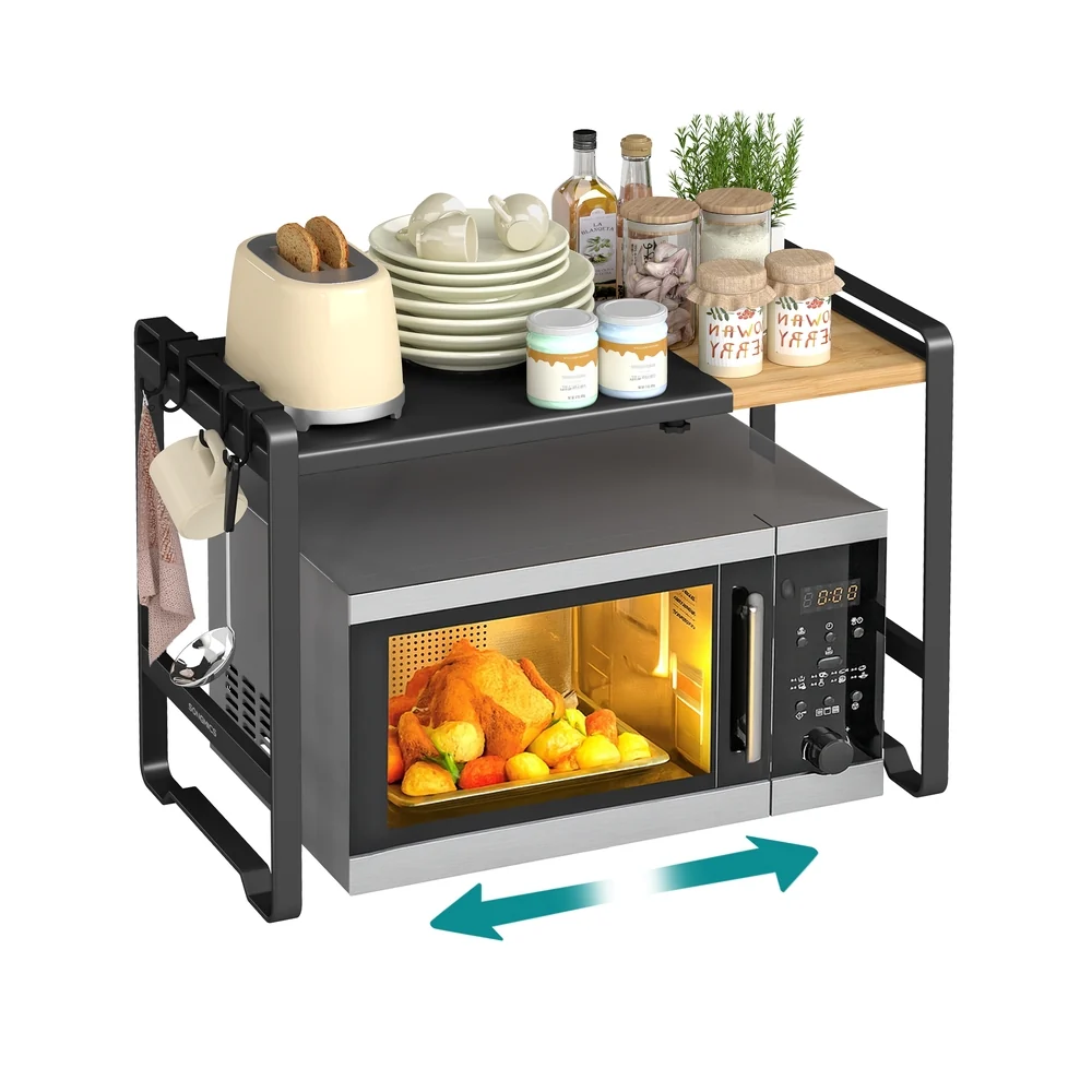 Étagère de cuisine extensible pour micro ondes et mini four