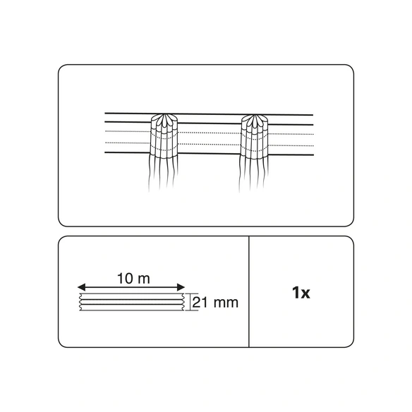 Faltenband, Polyester, weiß
