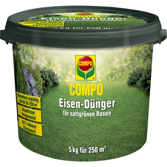 Rasendünger, 5 kg, für 250 m², schützt vor Eisenmangel