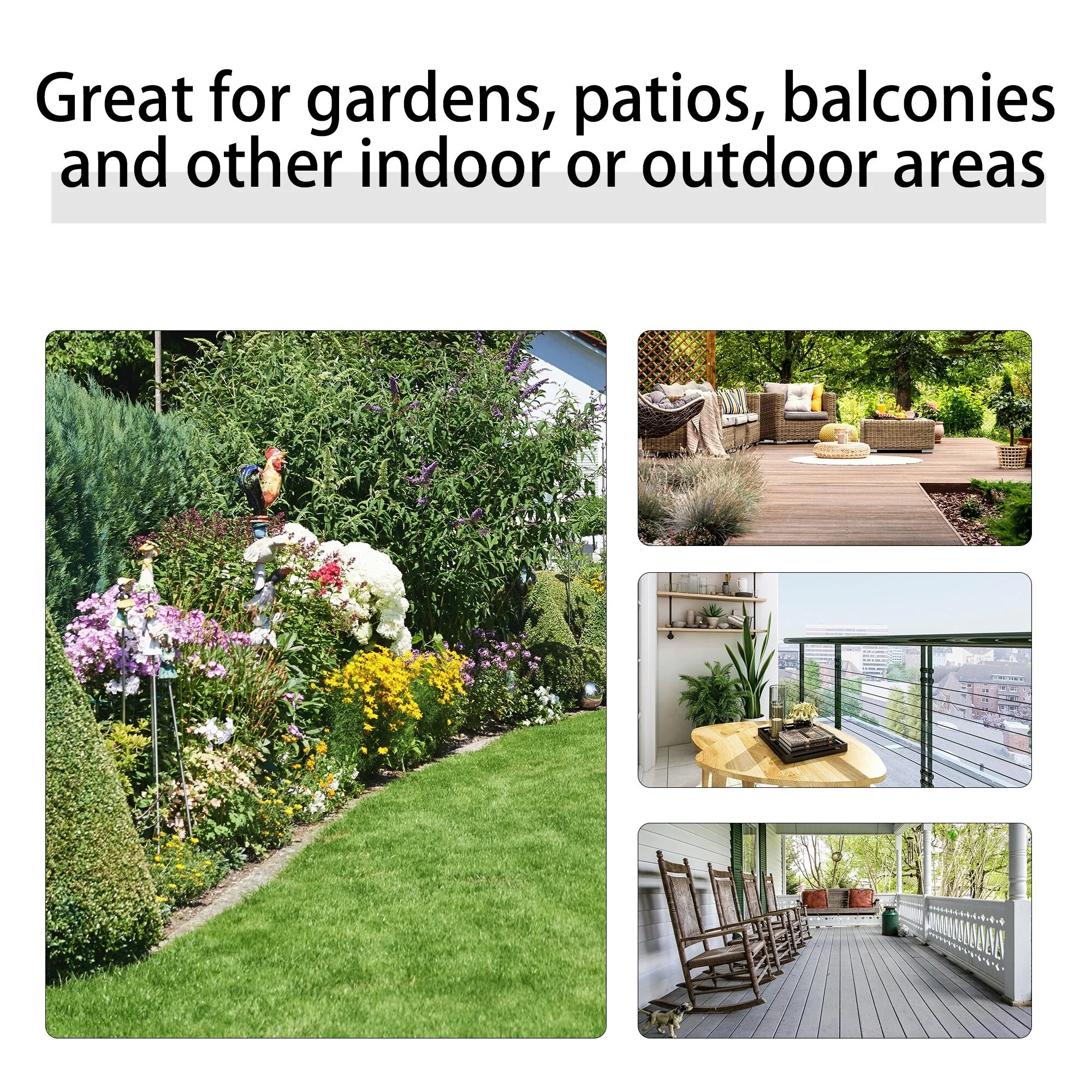 3 Piece Outdoor Rocking Chair Set, Patio Folding Lawn Rocker Set with Glass Coffee Table, Headrests for Yard, Patio, Dec