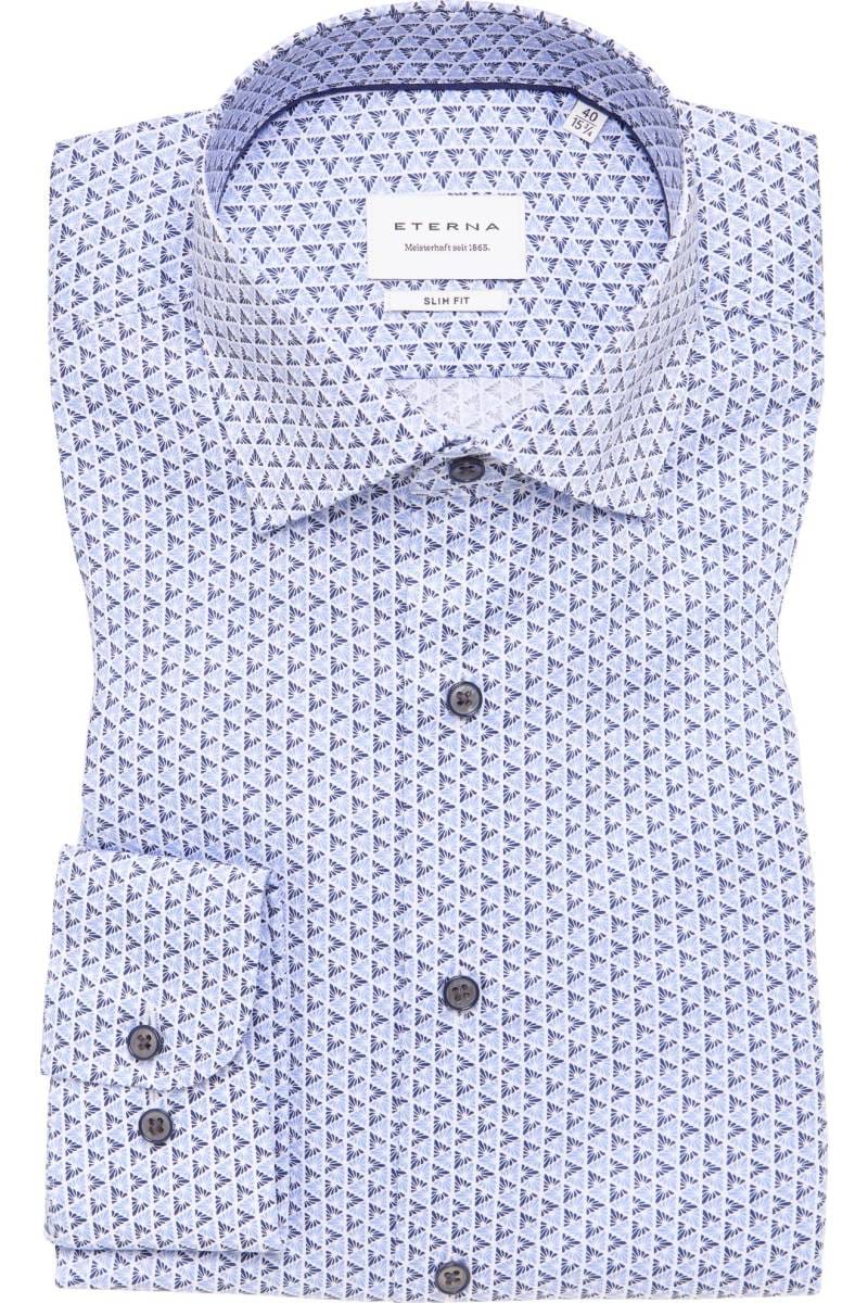 ETERNA Slim Fit Hemd mittelblau, Bedruckt