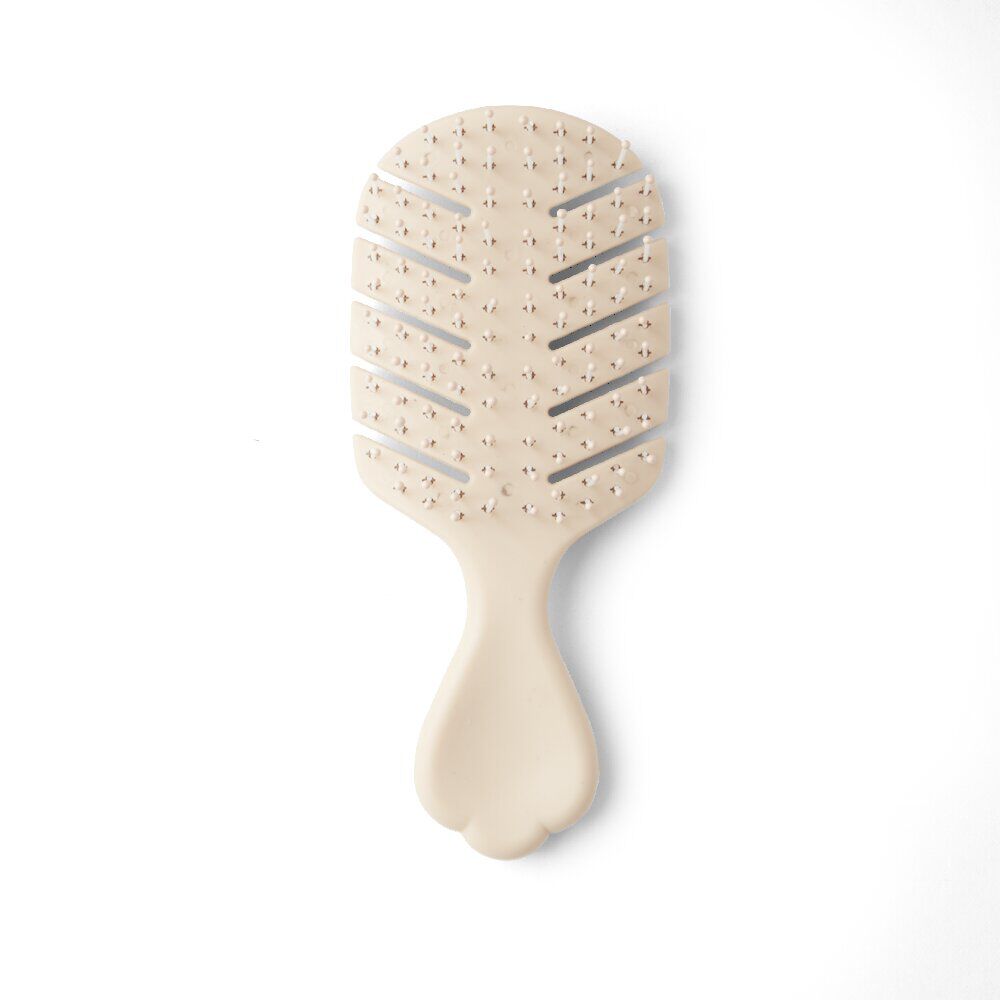 Brosse à cheveux format mini en plastique 3 coloris