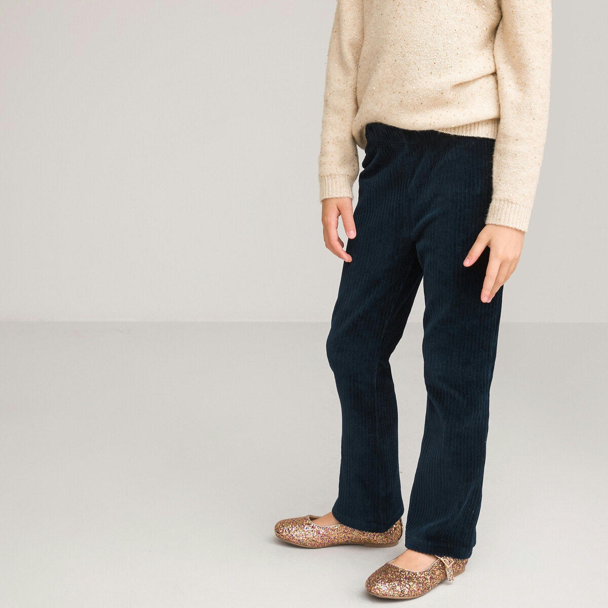 Legging en velours, coupe flare