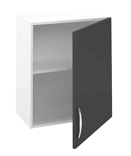 Meuble haut de cuisine avec 1 porte coloris gris- Hauteur 70 x Longueur 60 x profondeur 35 cm