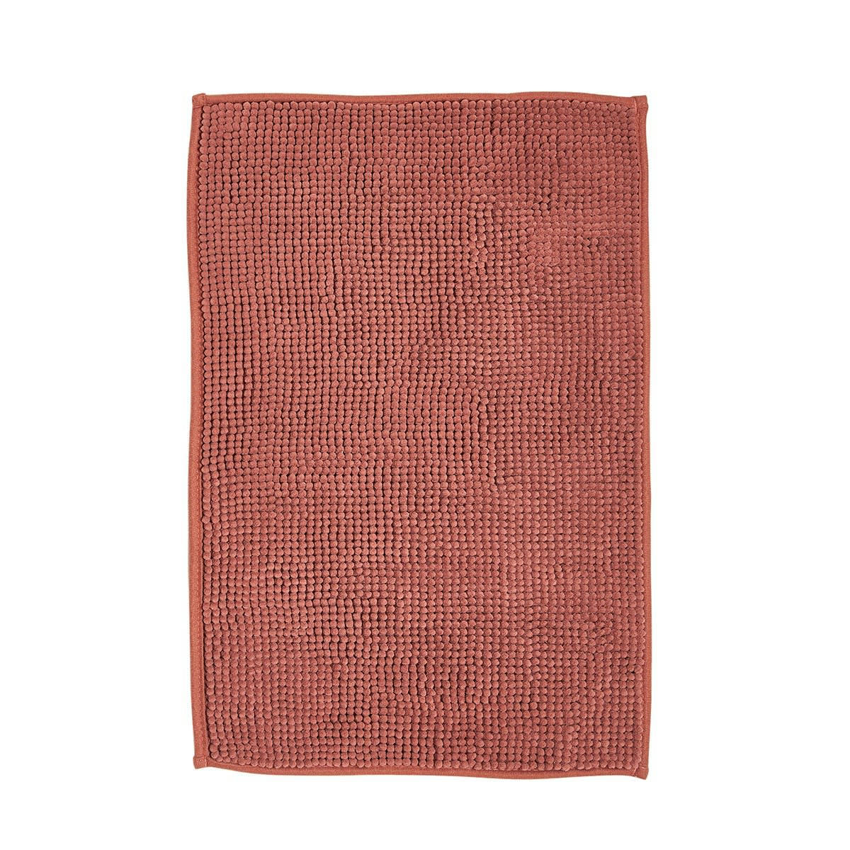 ESSENTIAL - Tapis de bain Bubble uni en Polyester Rouge 60x40 cm