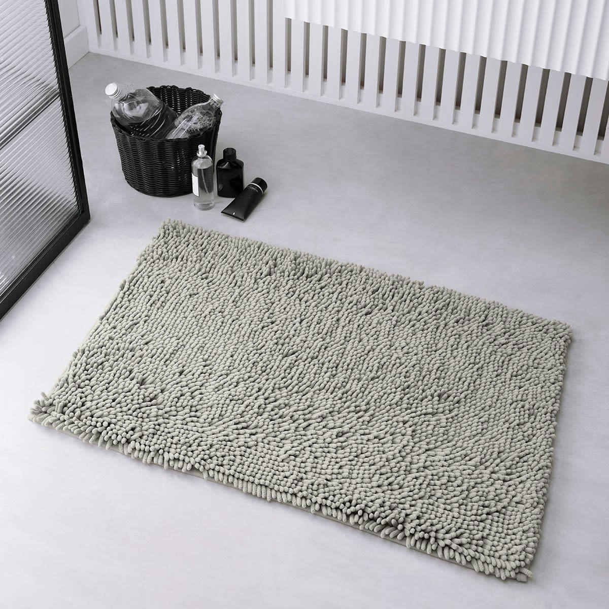 ESSENTIAL - Tapis de bain mèche uni en Polyester Beige 50x80 cm