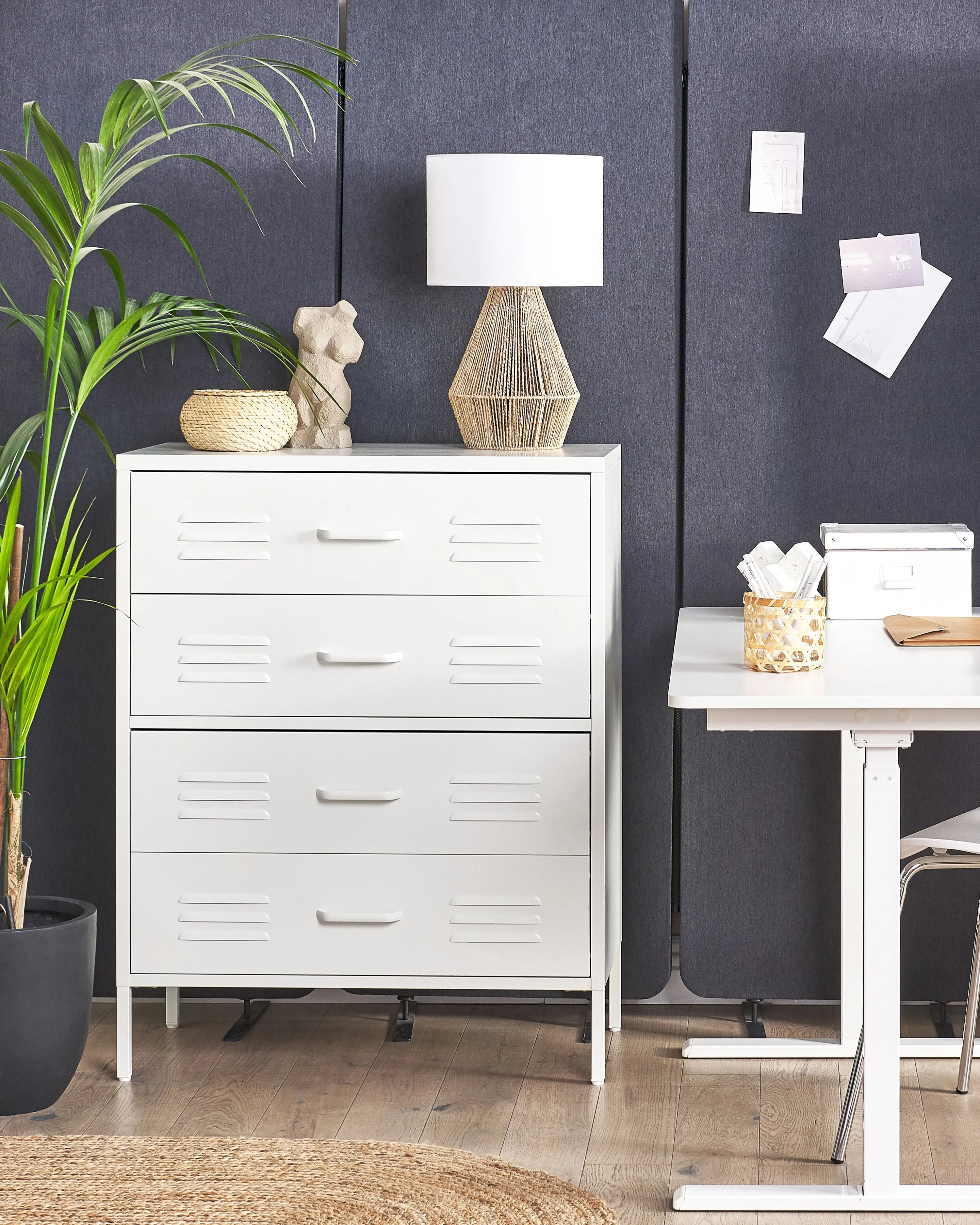 Chest of Drawers ENAGO Metal White