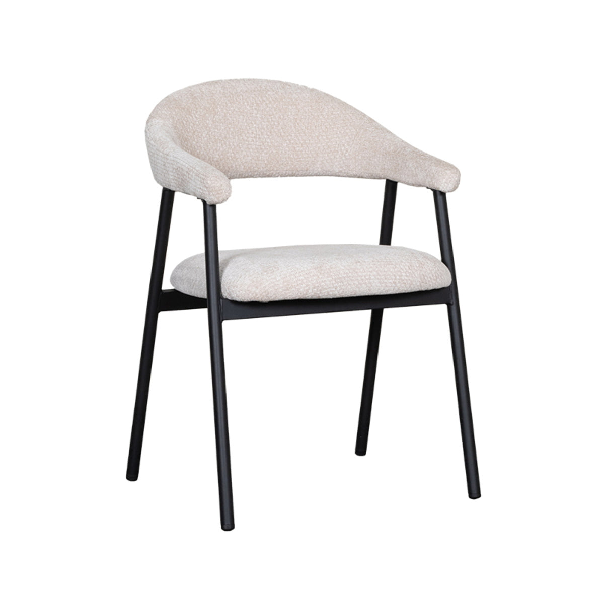 LABEL51 Eetkamerstoel Amaze - Naturel Stof - Zithoogte 50cm - Set van 2