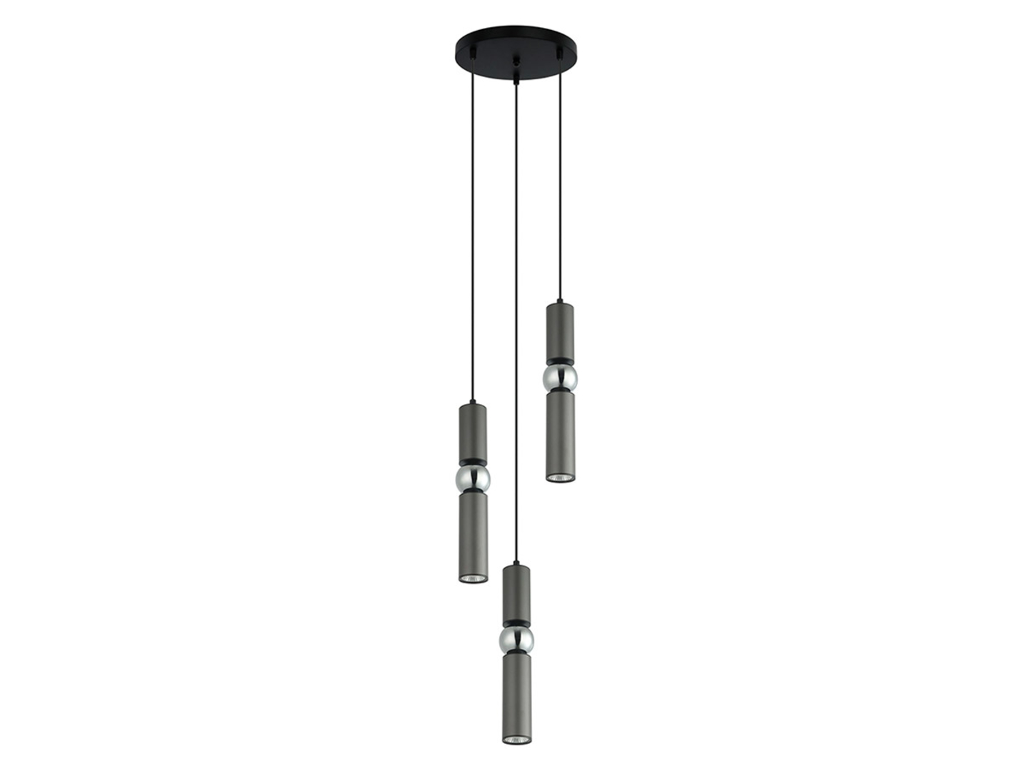 Lampa wisząca Isidora 3-punktowa stalowa szara