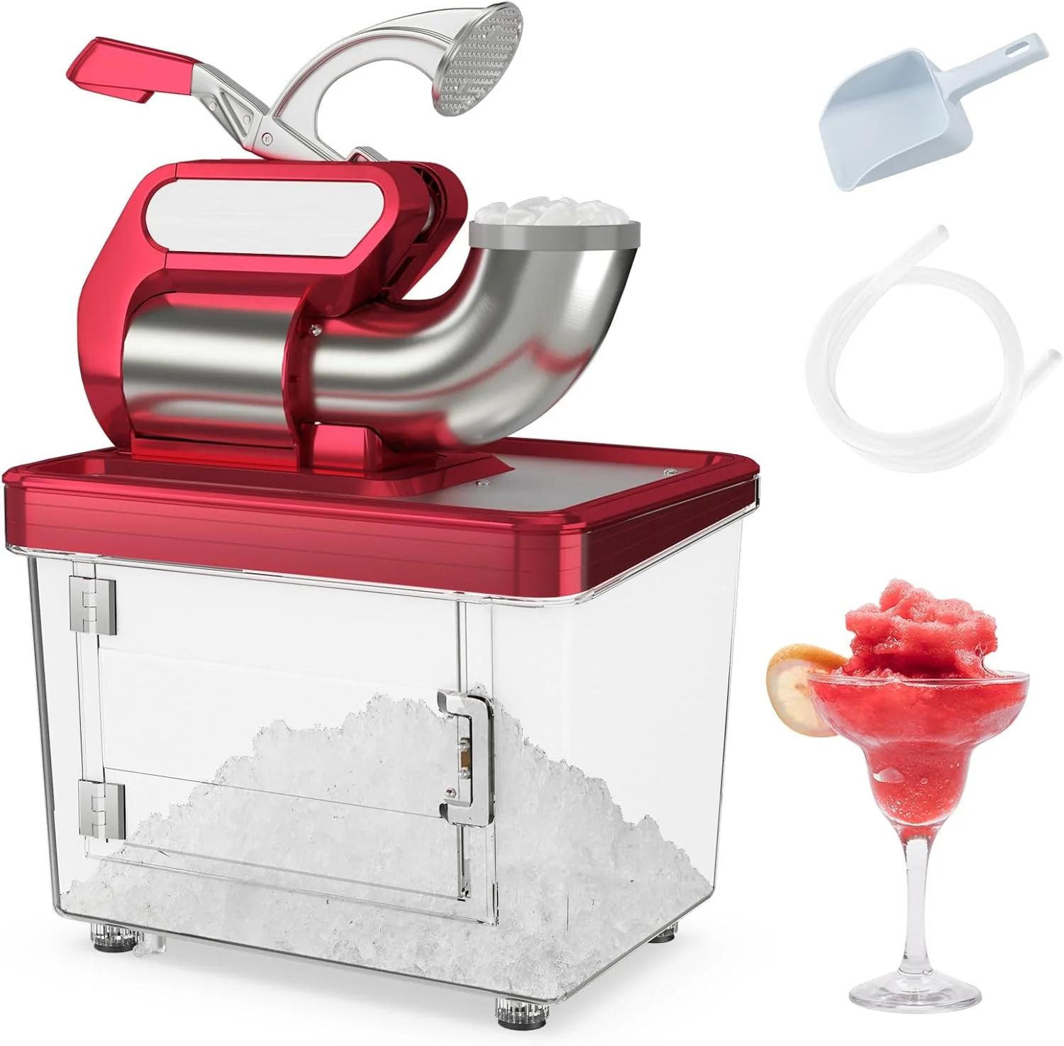 660LBS/H Commercial Ice Crusher 300W ETL 120V Double Blades Gray(Red)